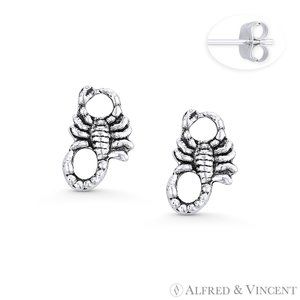 Scorpion Arachnid Earrings in .925 Sterling Silver